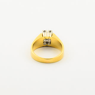 Ring aus 750 Gelb- und Weißgold mit Brillant, nachhaltiger second hand Schmuck perfekt aufgearbeitet
