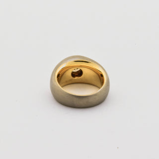 Brillantring aus 750 Gelb- und Weißgold, nachhaltiger second hand Schmuck perfekt aufgearbeitet