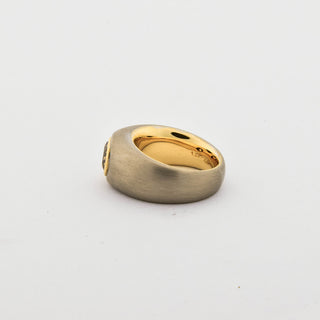 Brillantring aus 750 Gelb- und Weißgold, nachhaltiger second hand Schmuck perfekt aufgearbeitet