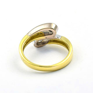 Brillantring aus 585 Gelb- und Weißgold, nachhaltiger second hand Schmuck perfekt aufgearbeitet