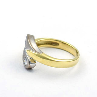 Brillantring aus 585 Gelb- und Weißgold, nachhaltiger second hand Schmuck perfekt aufgearbeitet