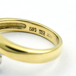 Brillantring aus 585 Gelb- und Weißgold, nachhaltiger second hand Schmuck perfekt aufgearbeitet