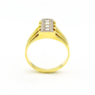 Brillantring aus 585 Gelb- und Weißgold, nachhaltiger second hand Schmuck perfekt aufgearbeitet