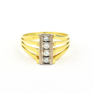 Brillantring aus 585 Gelb- und Weißgold, nachhaltiger second hand Schmuck perfekt aufgearbeitet