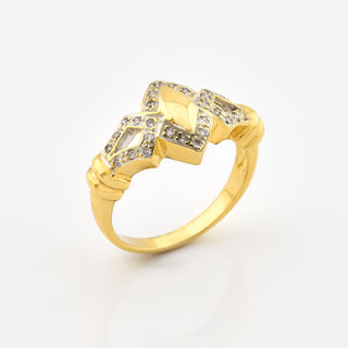 Brillantring aus 750 Gelb- und Weißgold, nachhaltiger second hand Schmuck perfekt aufgearbeitet