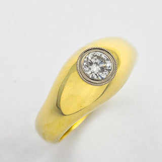 Brillantring aus 585 Gelb- und Weißgold, nachhaltiger second hand Schmuck perfekt aufgearbeitet