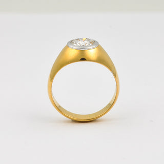Brillantring aus 750 Gelb- und Weißgold, hochwertiger second hand Schmuck perfekt aufgearbeitet