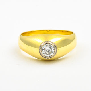 Brillantring aus 585 Gelb- und Weißgold, nachhaltiger second hand Schmuck perfekt aufgearbeitet