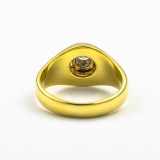 Brillantring aus 585 Gelb- und Weißgold mit Brillant, hochwertiger second hand Schmuck perfekt aufgearbeitet