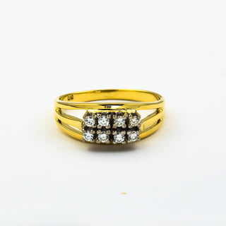 Brillantring aus 585 Gelb- und Weißgold, nachhaltiger second hand Schmuck perfekt aufgearbeitet