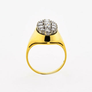 Brillantring aus 750 Gelb- und Weißgold, nachhaltiger second hand Schmuck perfekt aufgearbeitet