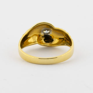 Brillantring aus 750 Gelb- und Weißgold, hochwertiger second hand Schmuck perfekt aufgearbeitet