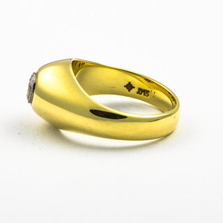 Brillantring aus 585 Gelb- und Weißgold mit Brillant, hochwertiger second hand Schmuck perfekt aufgearbeitet