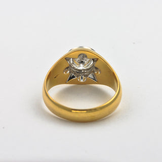 Brillantring aus 750 Gelb- und Weißgold, hochwertiger second hand Schmuck perfekt aufgearbeitet