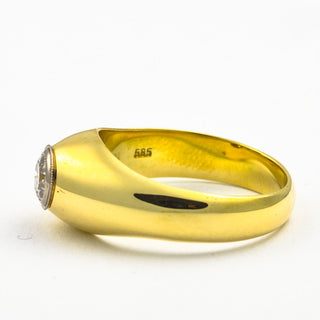 Brillantring aus 585 Gelb- und Weißgold, nachhaltiger second hand Schmuck perfekt aufgearbeitet