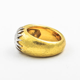 Brillantring aus 750 Gelb- und Weißgold, hochwertiger second hand Schmuck perfekt aufgearbeitet