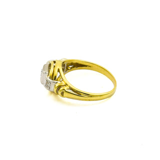 Brillantring aus 585 Gelb- und Weißgold, nachhaltiger second hand Schmuck perfekt aufgearbeitet