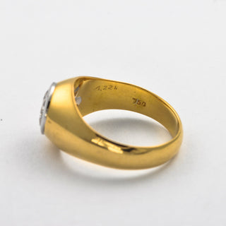 Brillantring aus 750 Gelb- und Weißgold, hochwertiger second hand Schmuck perfekt aufgearbeitet