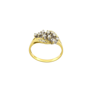 Brillantring aus 585 Gelb- und Weißgold mit Diamant, nachhaltiger second-hand Schmuck perfekt aufgearbeitet