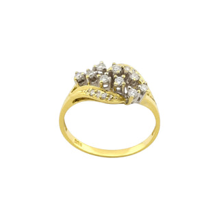 Brillantring aus 585 Gelb- und Weißgold mit Diamant, nachhaltiger second-hand Schmuck perfekt aufgearbeitet