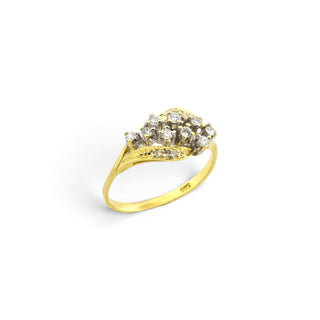 Brillantring aus 585 Gelb- und Weißgold mit Diamant, nachhaltiger second-hand Schmuck perfekt aufgearbeitet