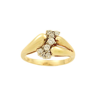 Brillantring aus 585 Gelb- und Weißgold mit Diamant, nachhaltiger second-hand Schmuck perfekt aufgearbeitet
