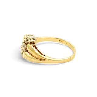 Brillantring aus 585 Gelb- und Weißgold mit Diamant, nachhaltiger second-hand Schmuck perfekt aufgearbeitet