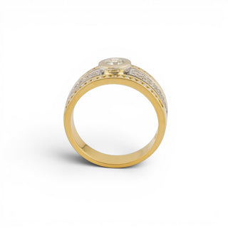 Brillantring aus 585 Gelb- und Weißgold, nachhaltiger second-hand Schmuck perfekt aufgearbeitet