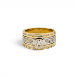Brillantring aus 585 Gelb- und Weißgold, nachhaltiger second-hand Schmuck perfekt aufgearbeitet