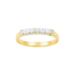 Brillantring aus 750 Gelb- und Weißgold, nachhaltiger second-hand Schmuck perfekt aufgearbeitet