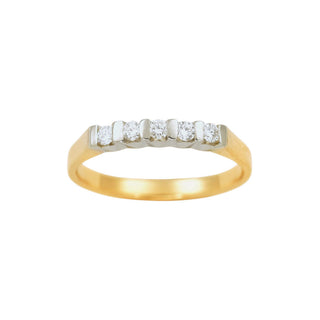 Brillantring aus 750 Gelb- und Weißgold, nachhaltiger second-hand Schmuck perfekt aufgearbeitet