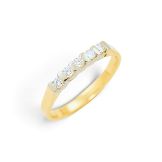 Brillantring aus 750 Gelb- und Weißgold, nachhaltiger second-hand Schmuck perfekt aufgearbeitet