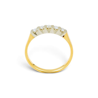 Brillantring aus 750 Gelb- und Weißgold, nachhaltiger second-hand Schmuck perfekt aufgearbeitet