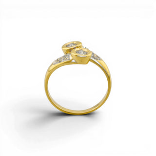 Brillantring aus 585 Gelb- und Weißgold, nachhaltiger second-hand Schmuck perfekt aufgearbeitet
