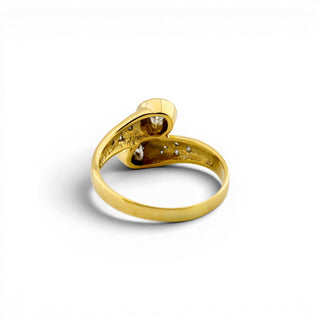 Brillantring aus 585 Gelb- und Weißgold, nachhaltiger second-hand Schmuck perfekt aufgearbeitet