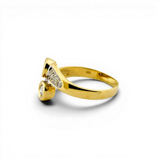 Brillantring aus 585 Gelb- und Weißgold, nachhaltiger second-hand Schmuck perfekt aufgearbeitet