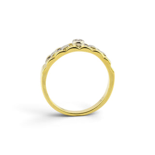 Brillantring aus 585 Gelb- und Weißgold, nachhaltiger second-hand Schmuck perfekt aufgearbeitet