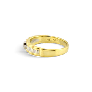 Brillantring aus 585 Gelb- und Weißgold, nachhaltiger second-hand Schmuck perfekt aufgearbeitet