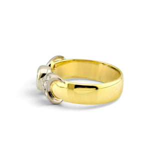 Brillantring aus 585 Gelb- und Weißgold, nachhaltiger second-hand Schmuck perfekt aufgearbeitet
