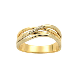 Brillantring aus 585 Gelb- und Weißgold, nachhaltiger second-hand Schmuck perfekt aufgearbeitet