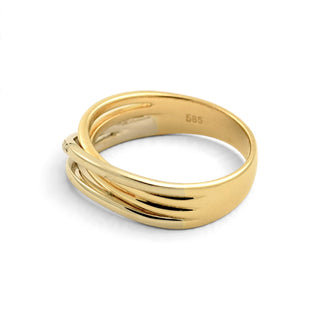 Brillantring aus 585 Gelb- und Weißgold, nachhaltiger second-hand Schmuck perfekt aufgearbeitet