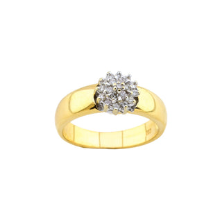 Brillantring aus 585 Gelb- und Weißgold, nachhaltiger second-hand Schmuck perfekt aufgearbeitet