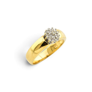 Brillantring aus 585 Gelb- und Weißgold, nachhaltiger second-hand Schmuck perfekt aufgearbeitet