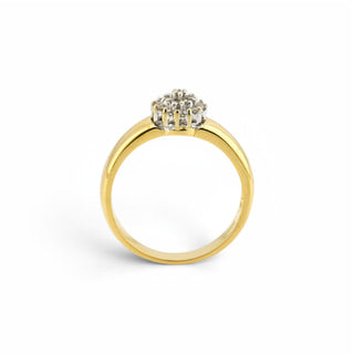 Brillantring aus 585 Gelb- und Weißgold, nachhaltiger second-hand Schmuck perfekt aufgearbeitet