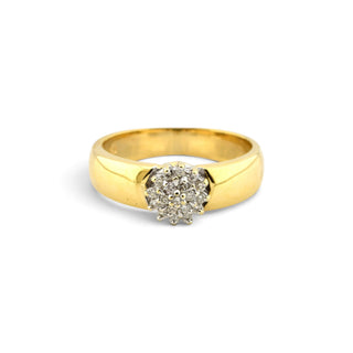 Brillantring aus 585 Gelb- und Weißgold, nachhaltiger second-hand Schmuck perfekt aufgearbeitet