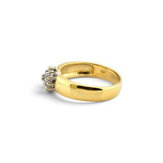 Brillantring aus 585 Gelb- und Weißgold, nachhaltiger second-hand Schmuck perfekt aufgearbeitet