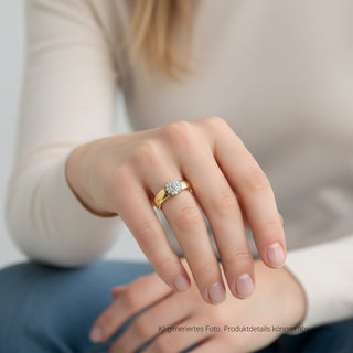 Brillantring aus 585 Gelb- und Weißgold, nachhaltiger second-hand Schmuck perfekt aufgearbeitet