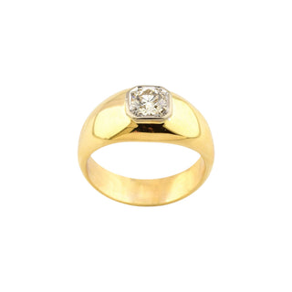 Brillantring aus 585 Gelb- und Weißgold, nachhaltiger second-hand Schmuck perfekt aufgearbeitet