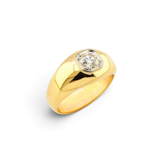 Brillantring aus 585 Gelb- und Weißgold, nachhaltiger second-hand Schmuck perfekt aufgearbeitet