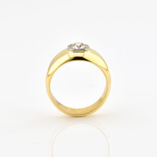 Brillantring aus 585 Gelb- und Weißgold, nachhaltiger second-hand Schmuck perfekt aufgearbeitet